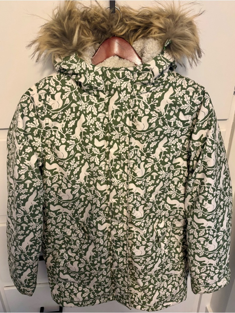 Beautiful Mini Boden Woodland Girls size 12-13 Green Jacket Coat